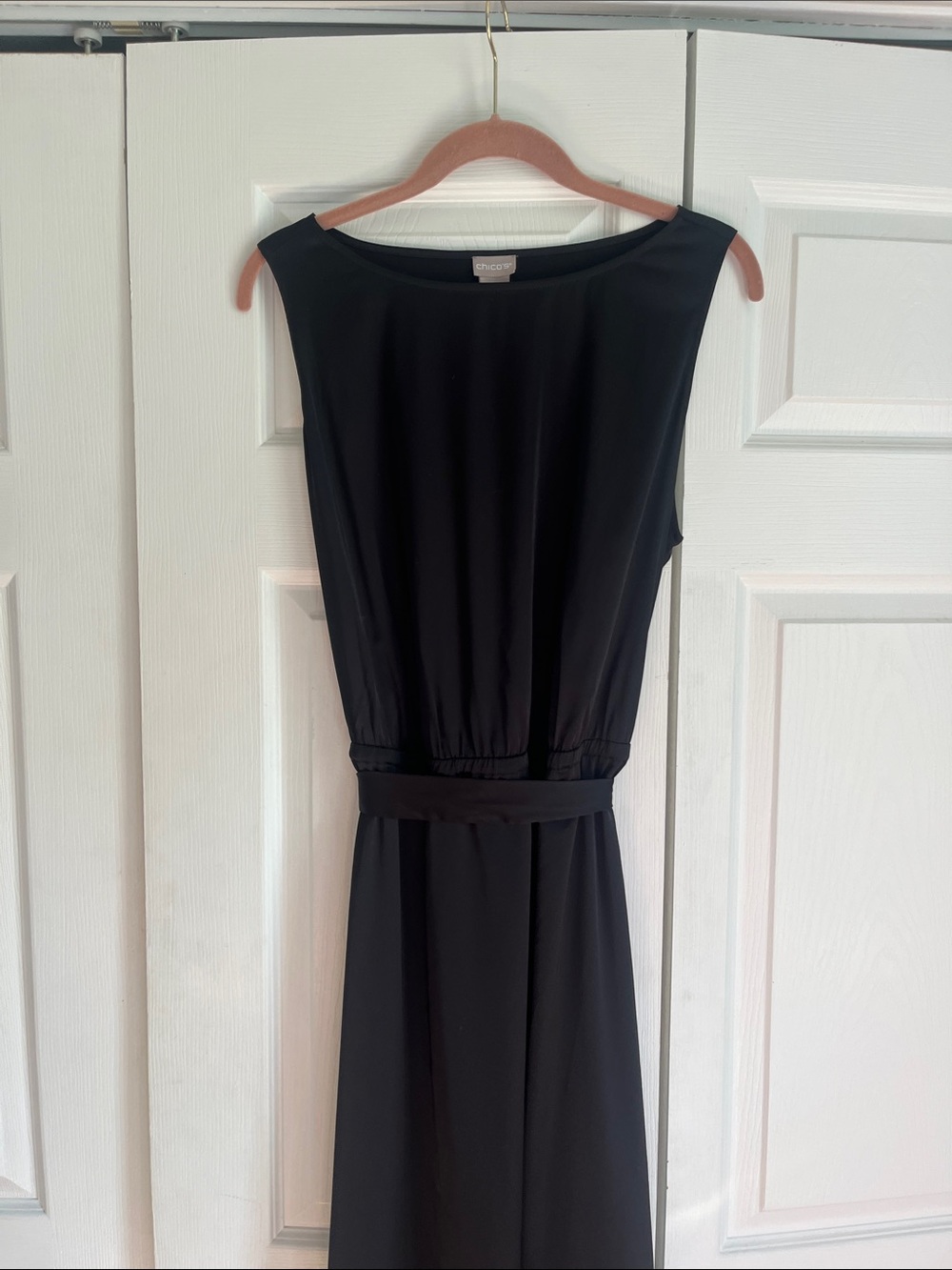 Chico's Black Boatneck Sleeveless Maxi Dress